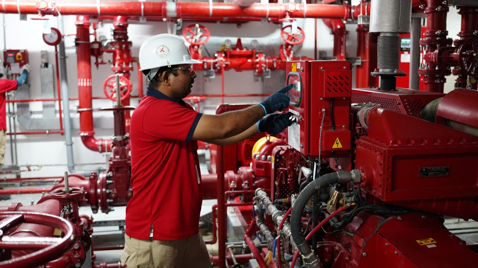fire alarm system installation UAE technician testing control panel